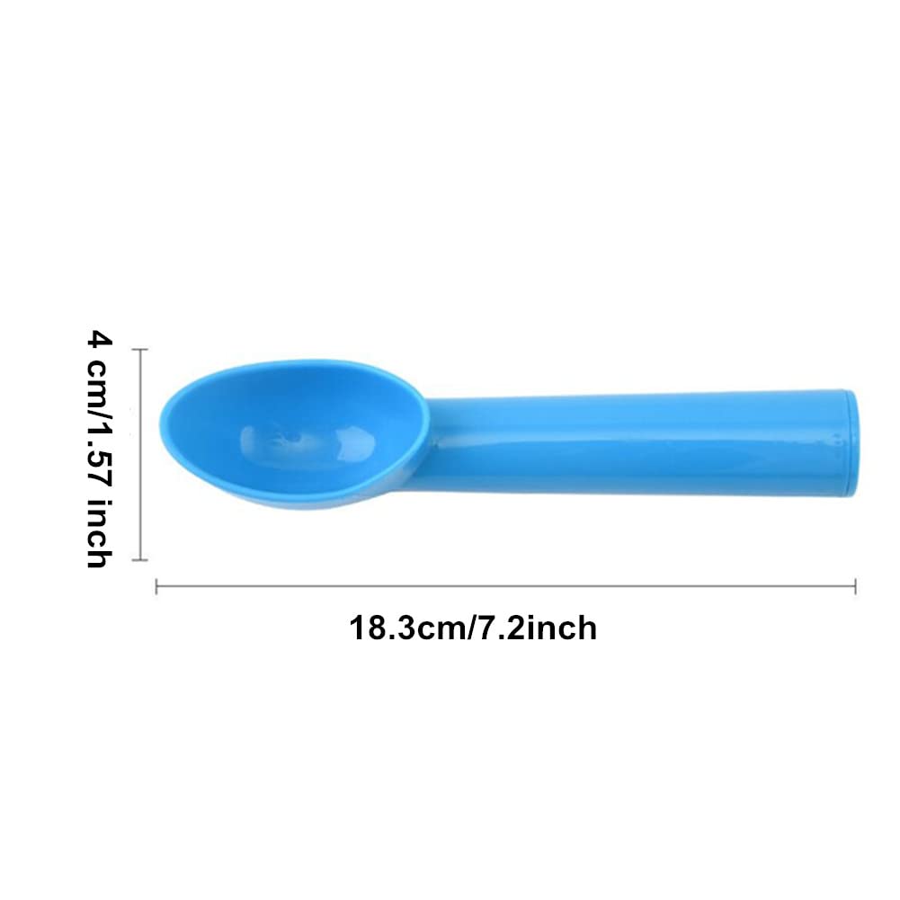 4 Pack Plastic Ice Cream Scoop Nonstick Anti-Freeze Ice Cream Scooper For Fruits, Watermelon, Yogurt, Melon Ball, Sorbet Spoon K